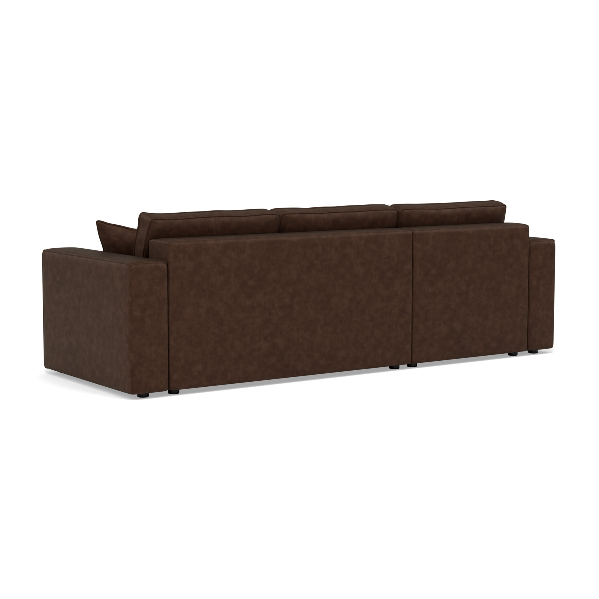 Topaze - canapé d'angle réversible 4 places convertible avec coffre en simili - Marron