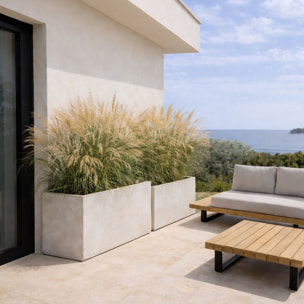 Set de 2 pots rectangulaire en terre d'argile  LAGOS