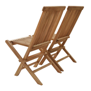 Lot de 2 chaises de jardin en teck LOMBOK