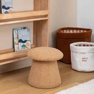 Pouf bouclette enfant Zopi marron D27cm