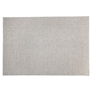 QUENTIN - Tapis rect 200x290cm en laine tissée couleur blanc/gris chiné