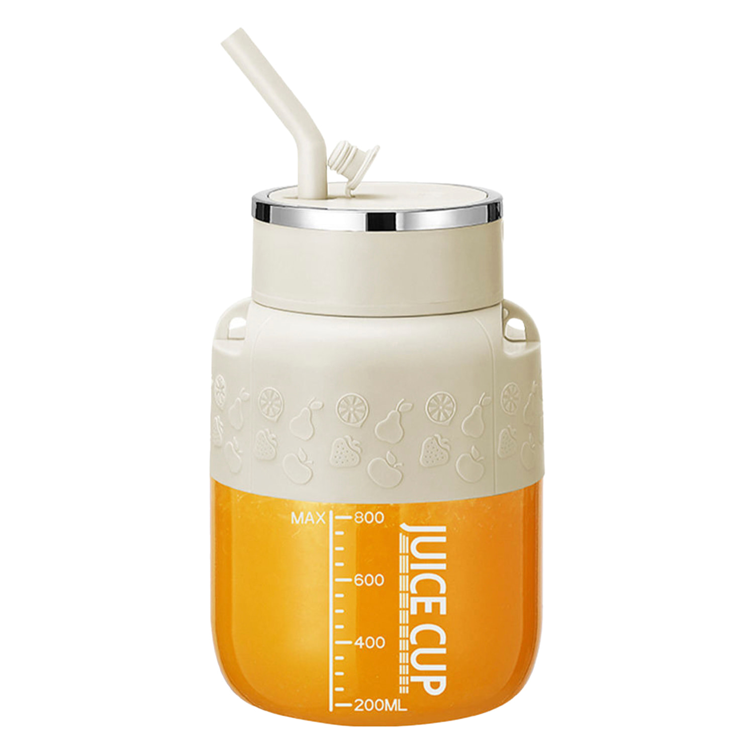 Frullatore portatile elettrico K2 da 800ml con 10 lame in acciaio, sicurezza per doppio clic e batteria ricaricabile.