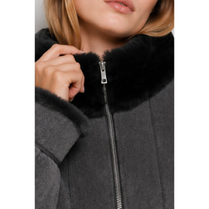 Kocca - Giubbotto da donna con zip e collo in pelliccia sintetica Donna