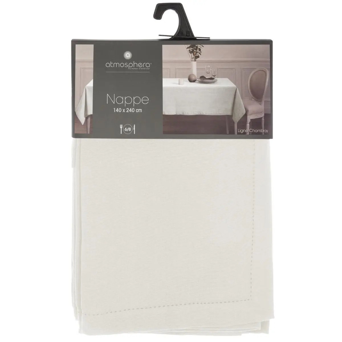 Nappe "Jane" coton chambray blanc 140x240cm