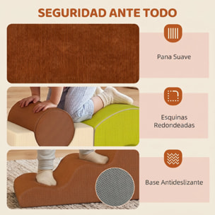 Juego de 5 Bloques de Espuma para Niños, Bloques de Psicomotricidad Infantil con Base Antideslizante, Funda Extraíble, Set de Escalada Suave Interior para Escalar y Gatear, 3-6 Años