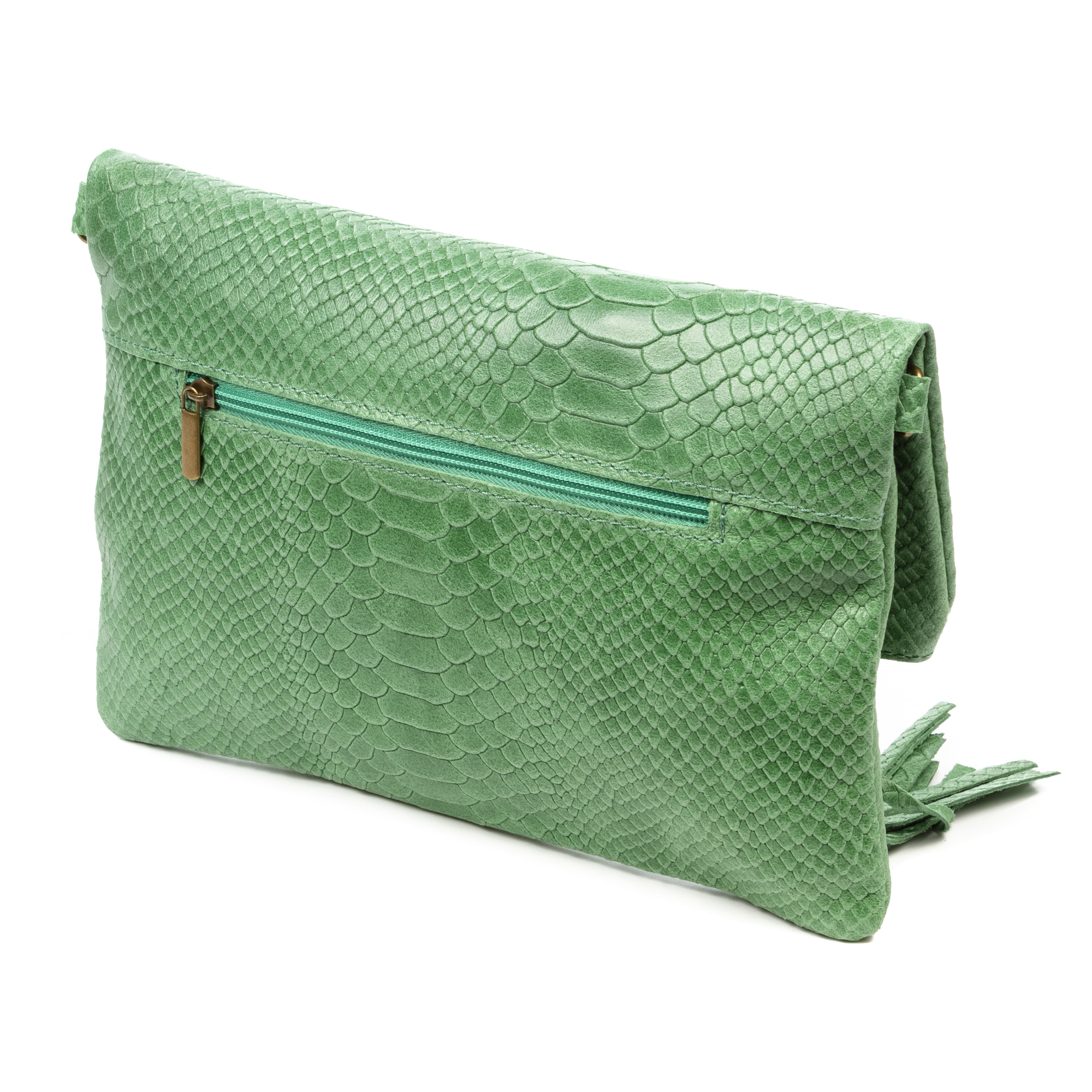 Alzano bolso bandolera mujer. Piel auténtica Gamuza grabado serpiente.