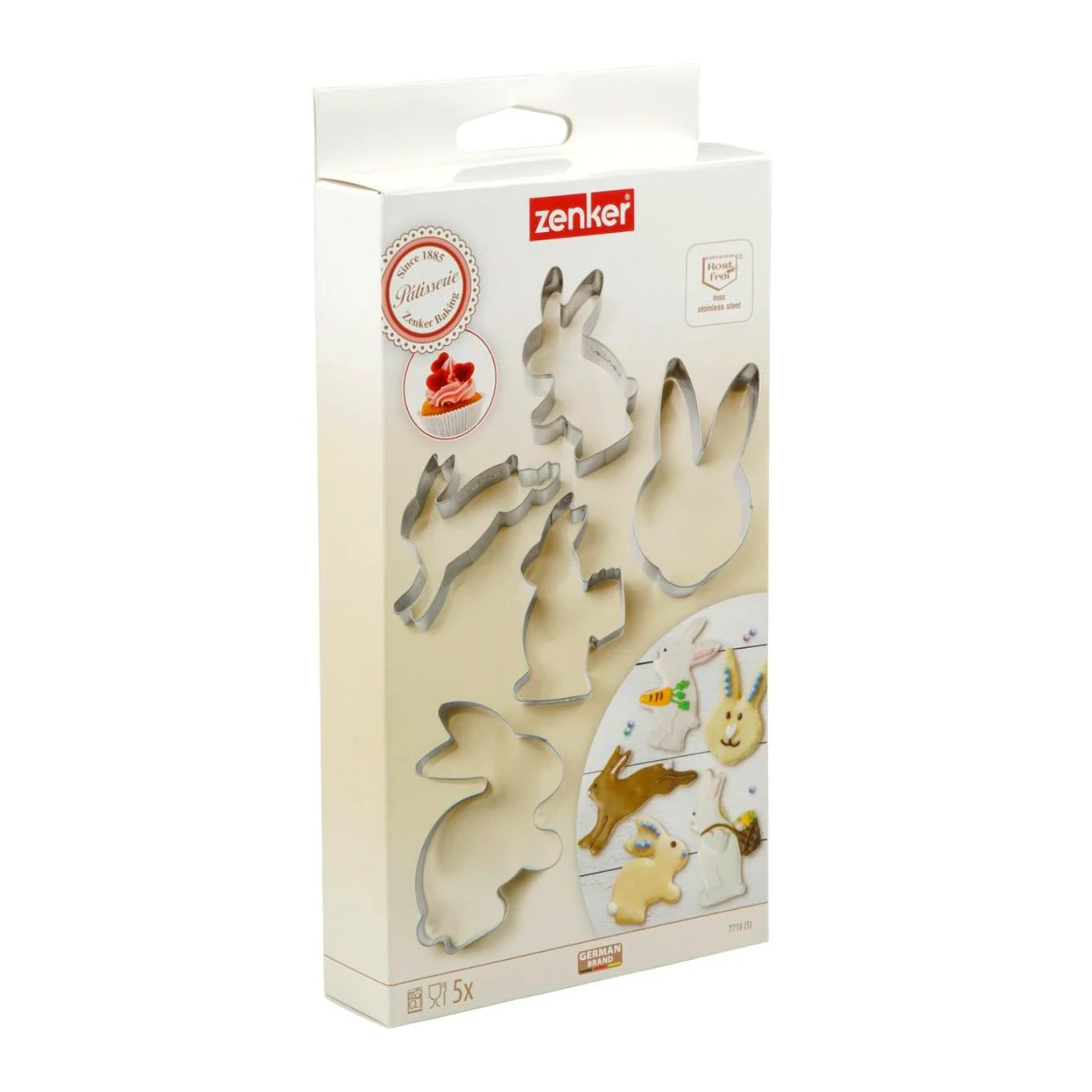Set de 5 emporte-pièces  en forme de lapin de pâques Zenker Pâques