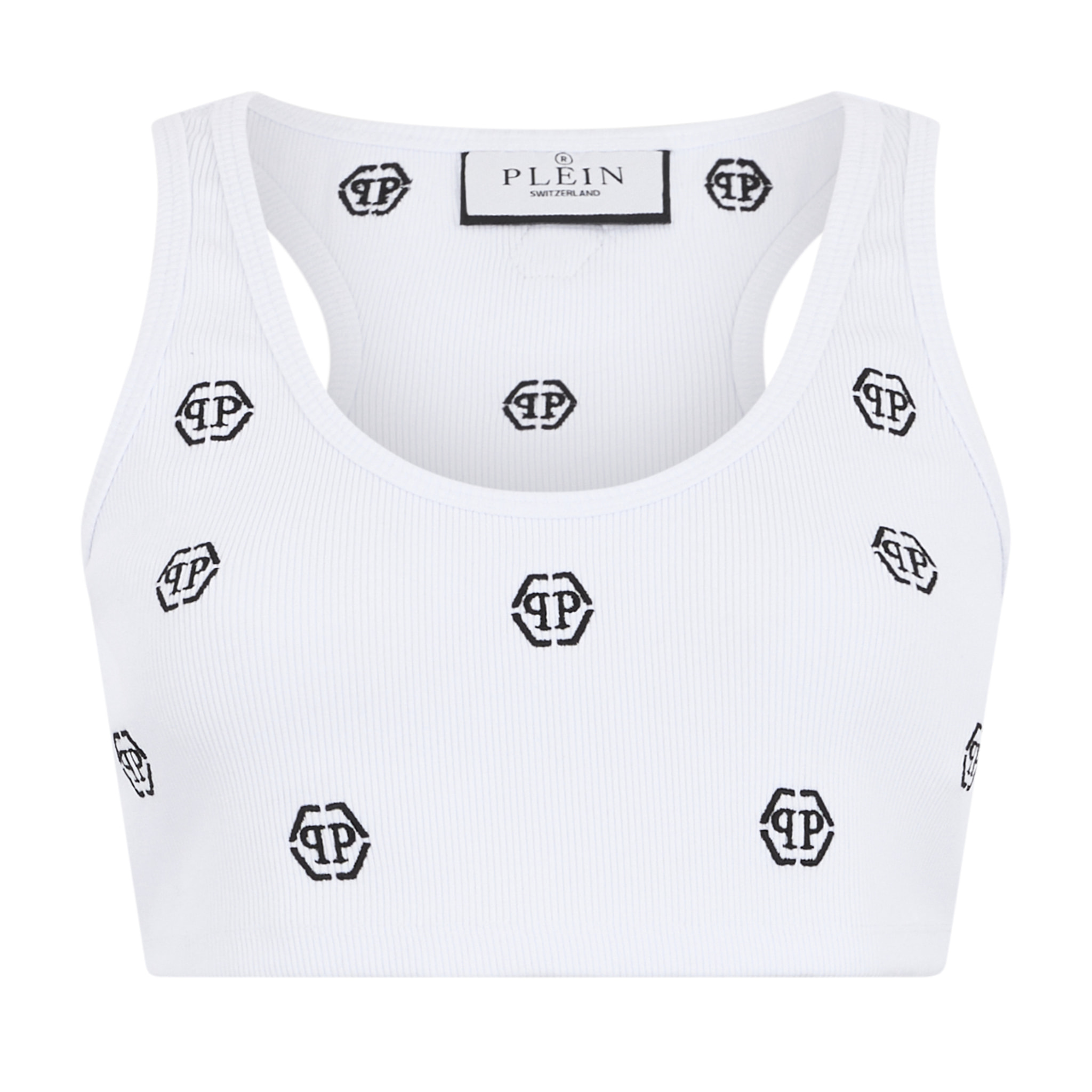PHILIPP PLEIN Ribbed Mini Tank Top Monogram Monogram