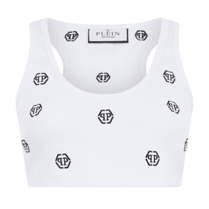 PHILIPP PLEIN Ribbed Mini Tank Top Monogram Monogram