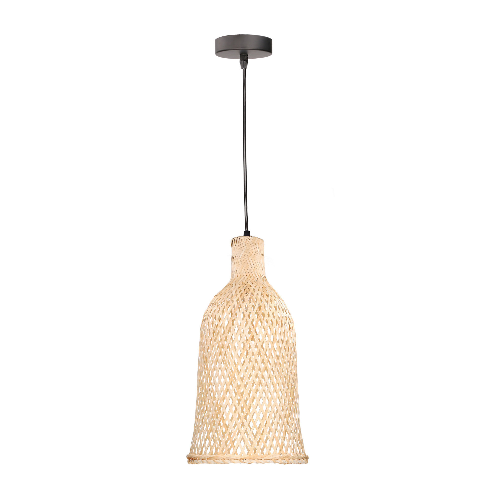 Forlight Riba - Lámpara Colgante De Techo De Ratán Natural - Lámpara De Techo Moderna De E