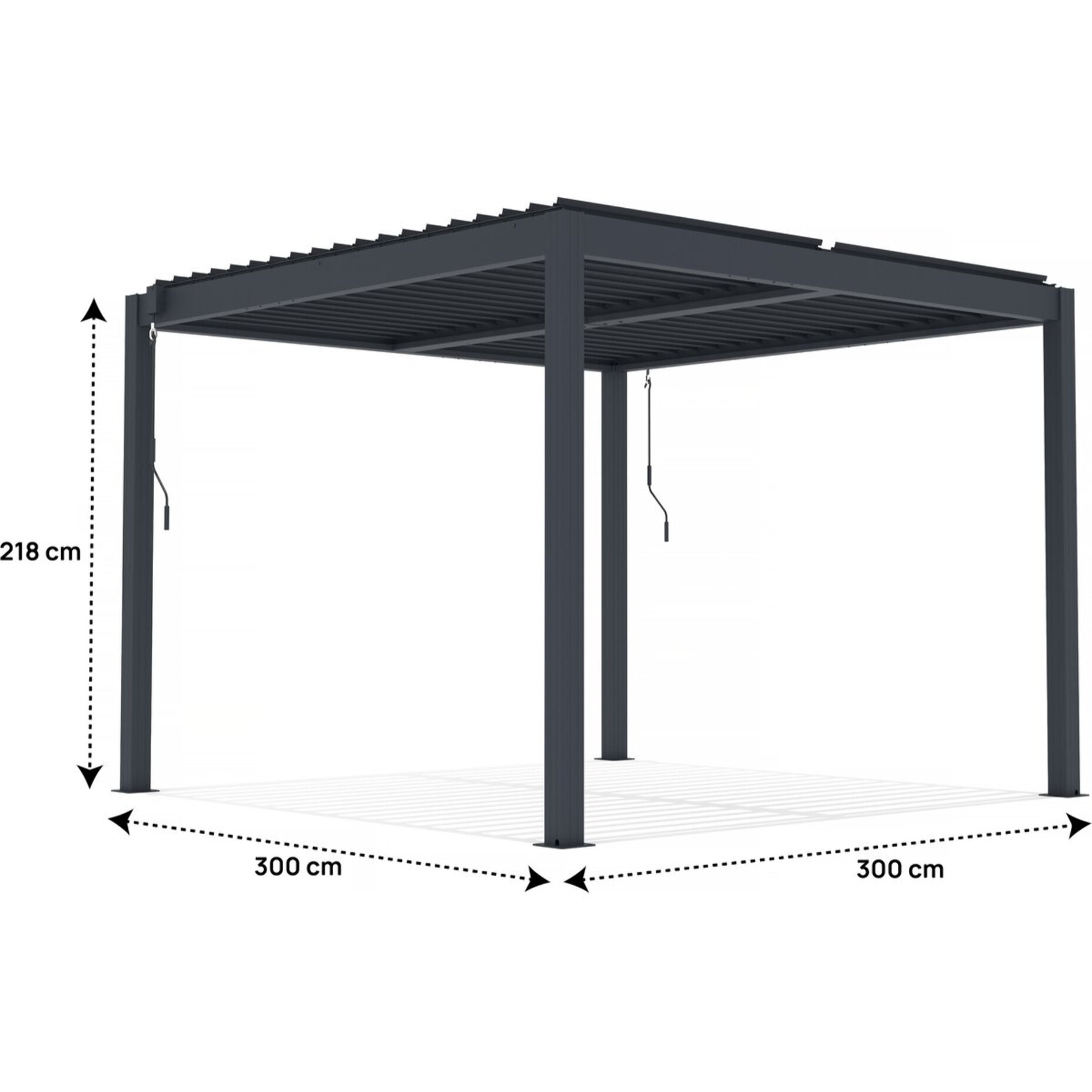 Pergola bioclimatique en aluminium "Windsor" - 3 x 3 m - Anthracite