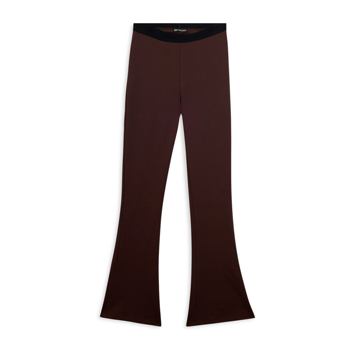 Pantaloni superflare donna vita alta