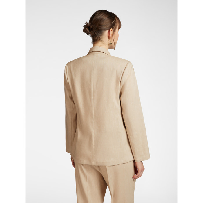 Elena Mirò - Giacca camicia in misto lino - Beige
