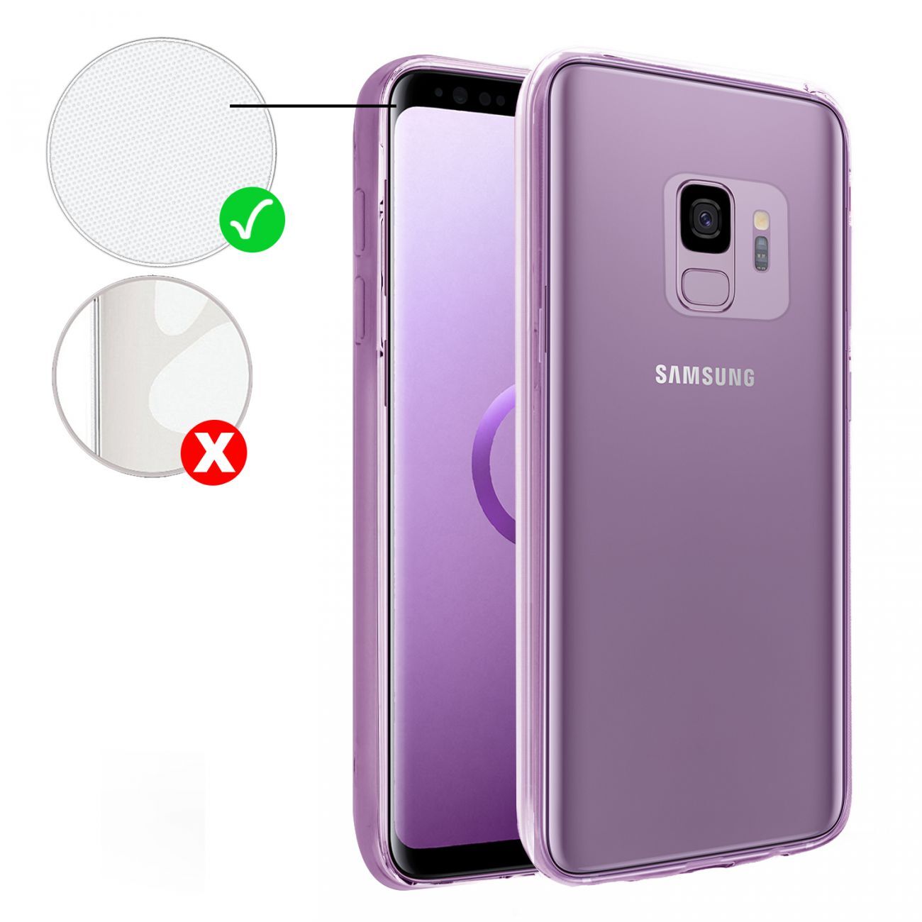Coque Galaxy S9 Samsung 360 degrés intégrale protection avant arrière silicone transparente