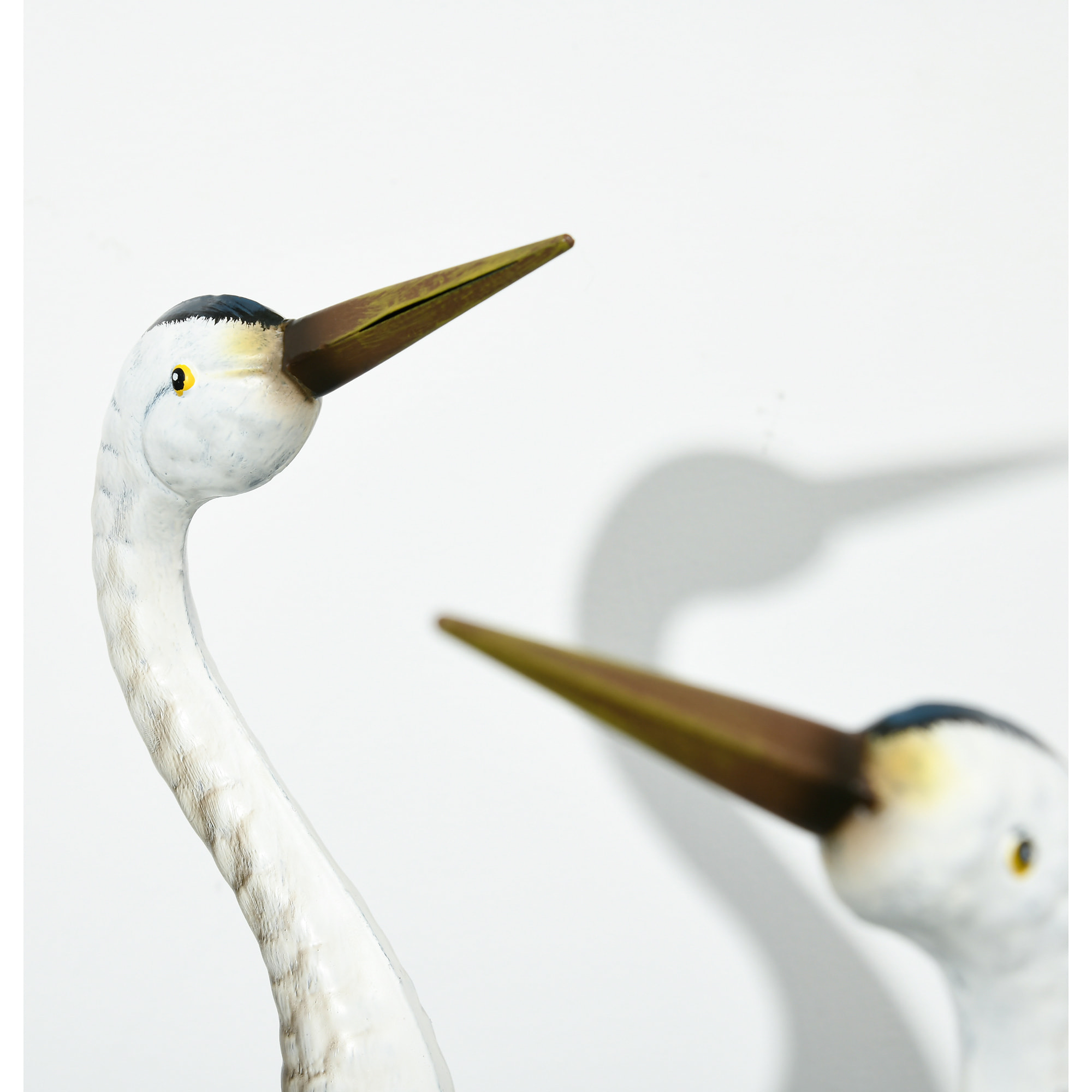 Set de 2 Piezas Estatuas de Jardín de Grulla de Acero Esculturas de Garza para Exteriores Adornos de Grulla para Decoración de Césped Patio Estanque