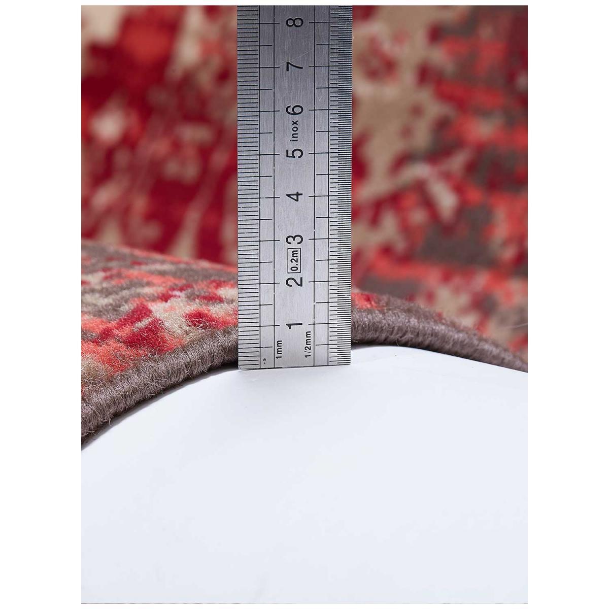 Tapis Ladi aux motifs patchwork rouge et beige
