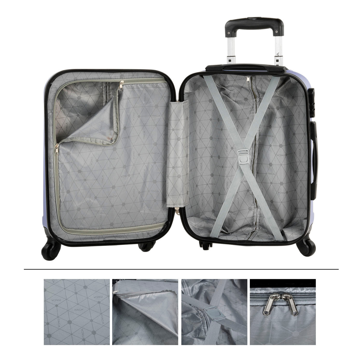 Juego De Trolley Cabina Y Neceser Itaca Havel Malva