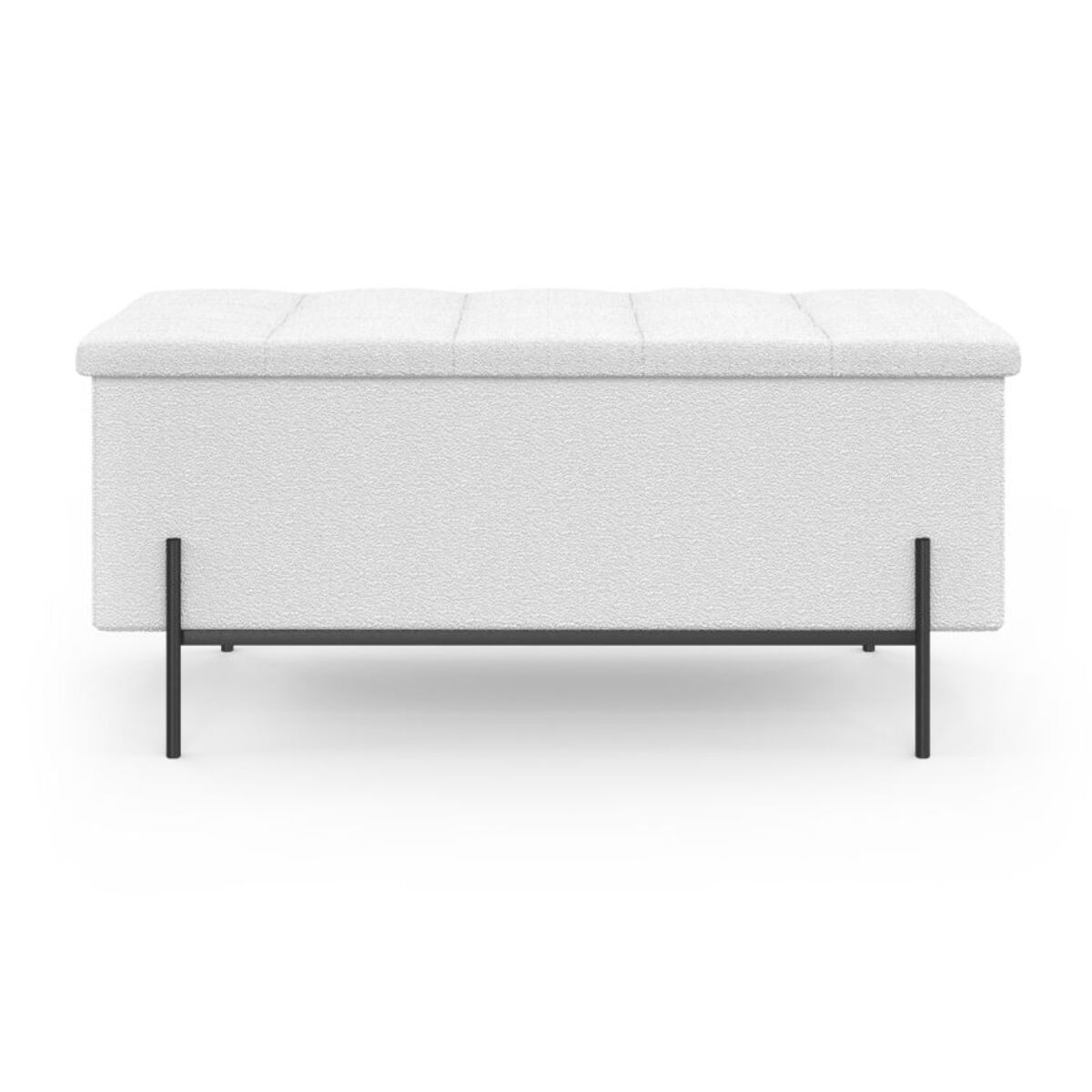 Banc coffre Loan - Blanc bouclette