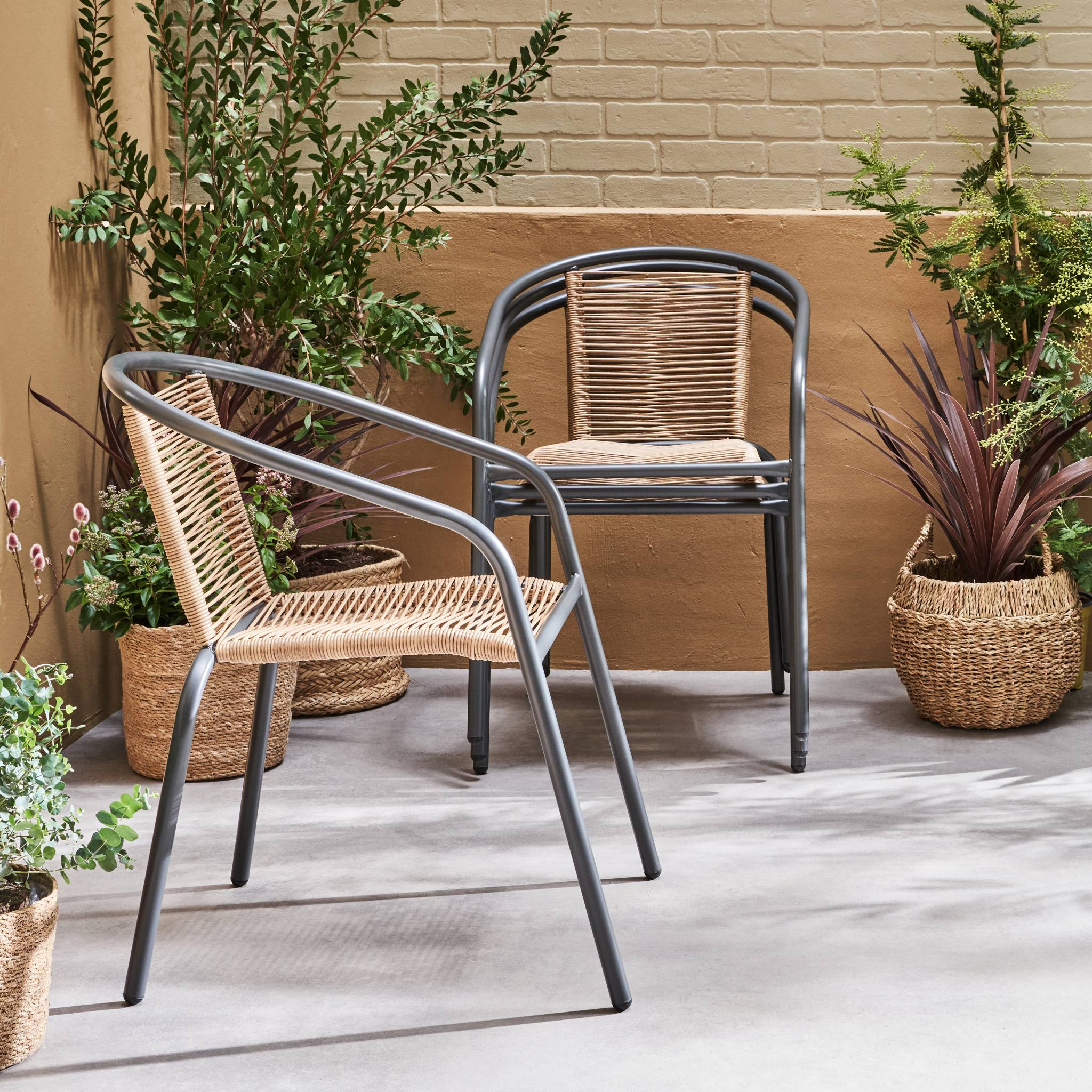 Fauteuil de jardin acier et résine (lot de 4) TONALA