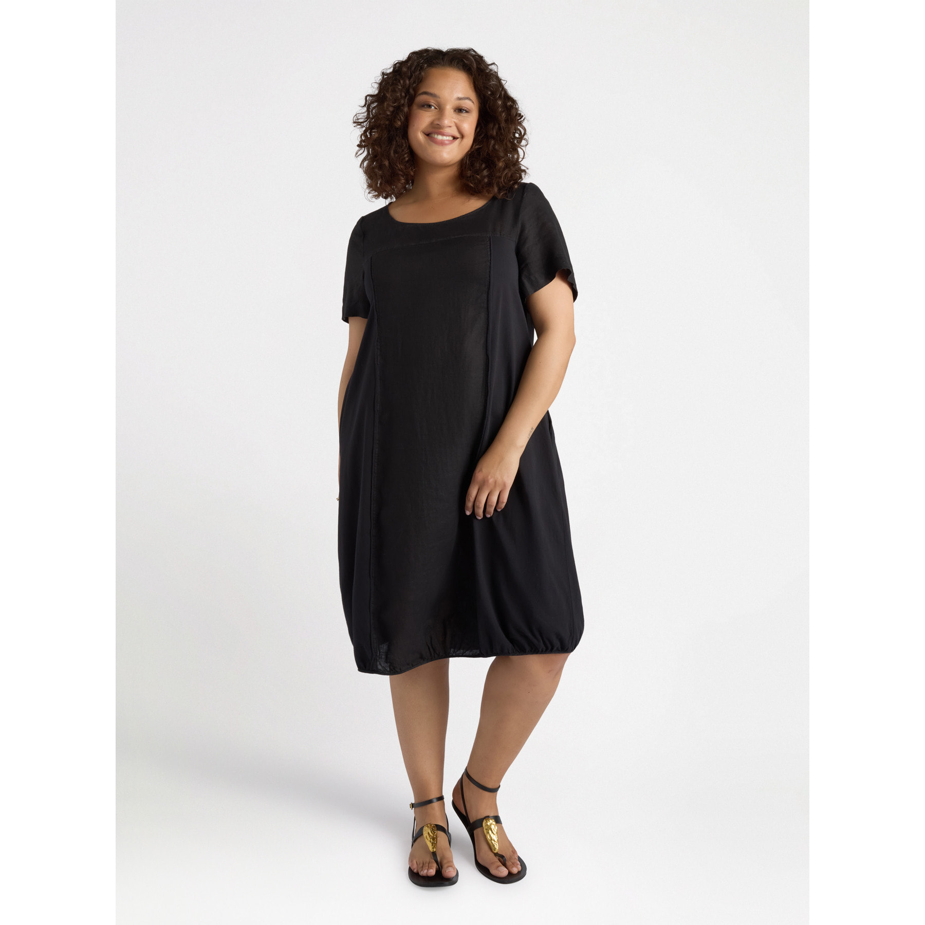 Fiorella Rubino - Vestido de lino y punto - Negro