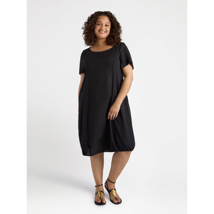 Fiorella Rubino - Vestido de lino y punto - Negro