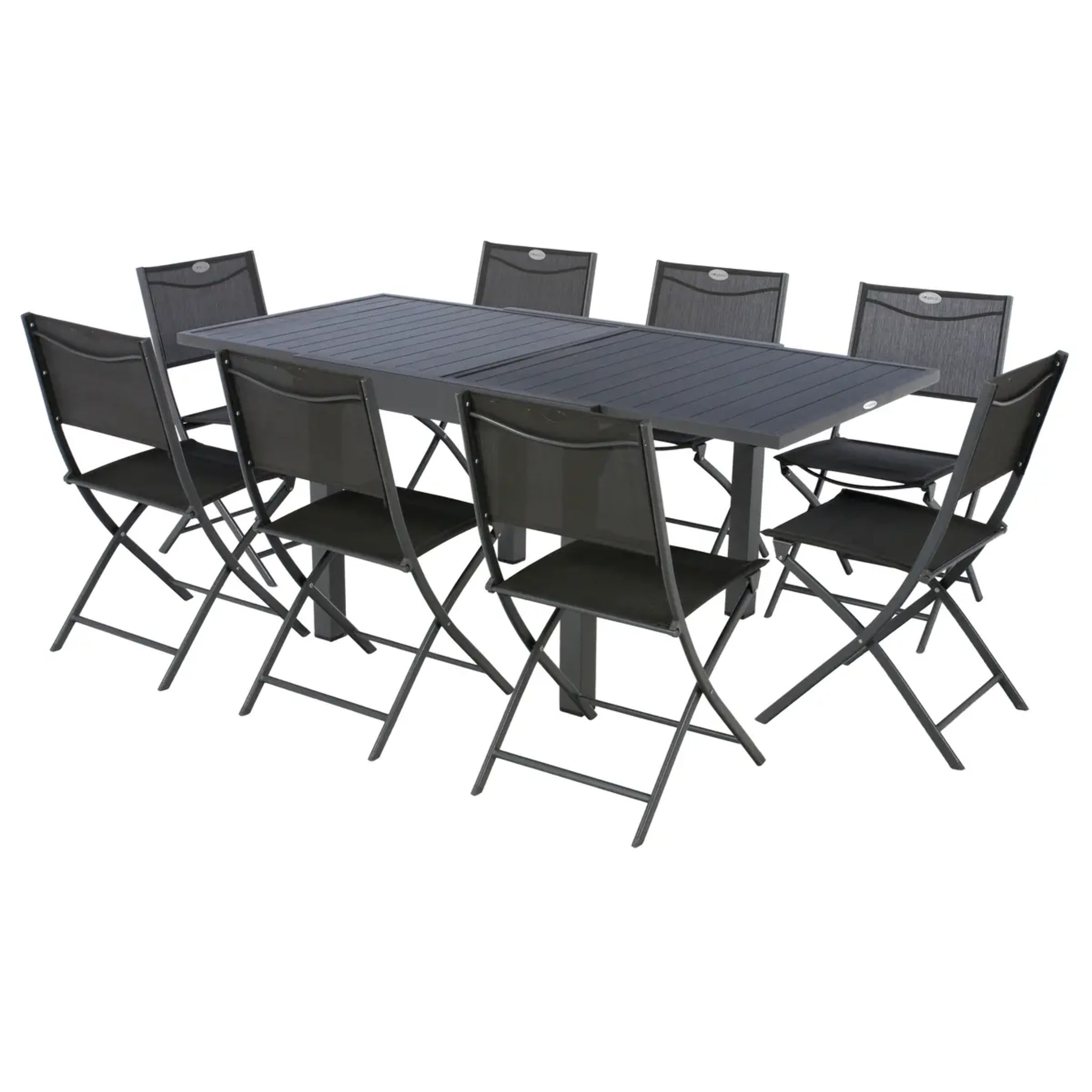 Table de jardin extensible "Piazza" graphite 8 places en aluminium traité époxy