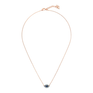 Collana Catena Forzatina con Pendente Marquise in Cubic Zirconia Blu