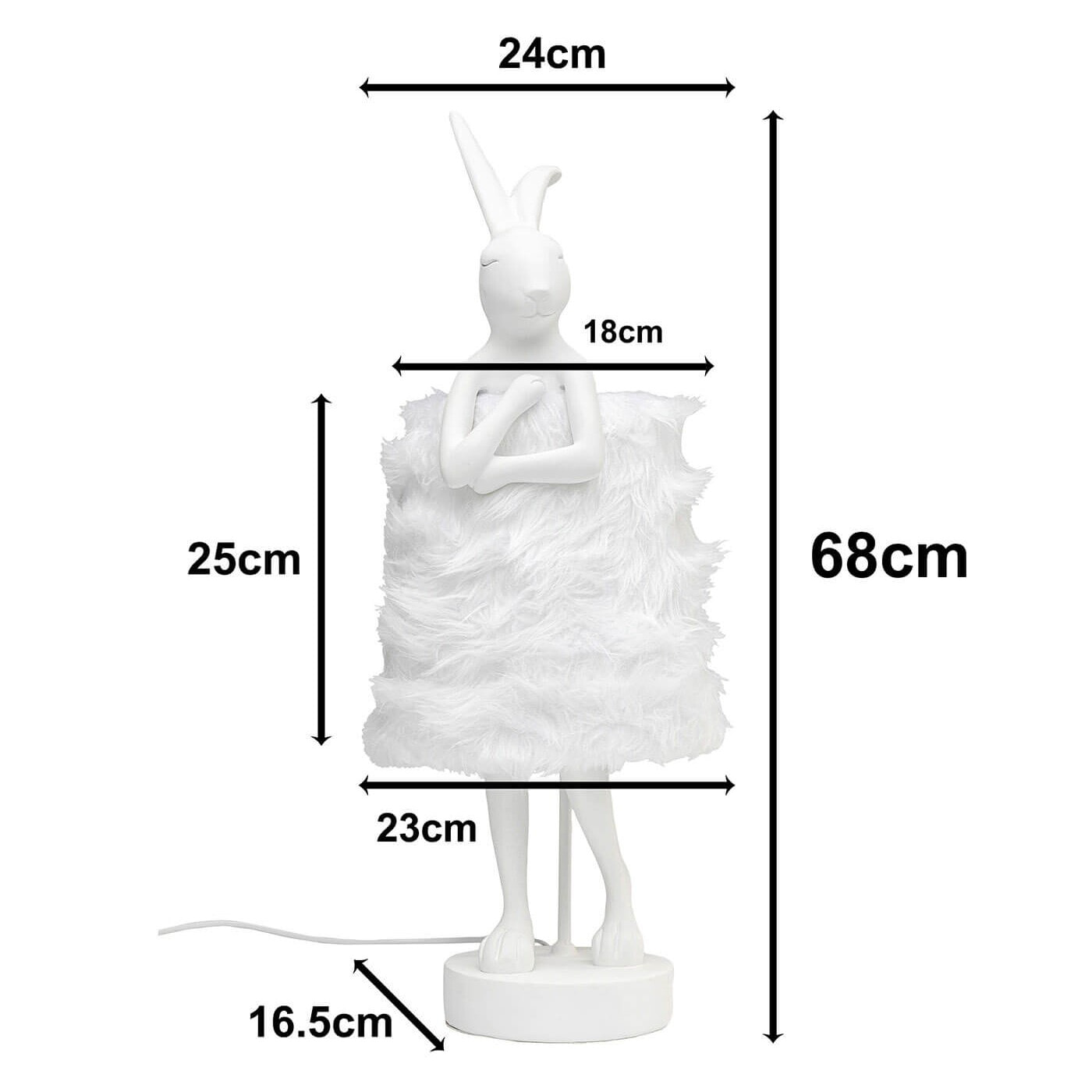 Lampe Animal lapin Fluff 68cm blanc Kare Design