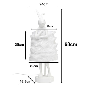 Lampe Animal lapin Fluff 68cm blanc Kare Design
