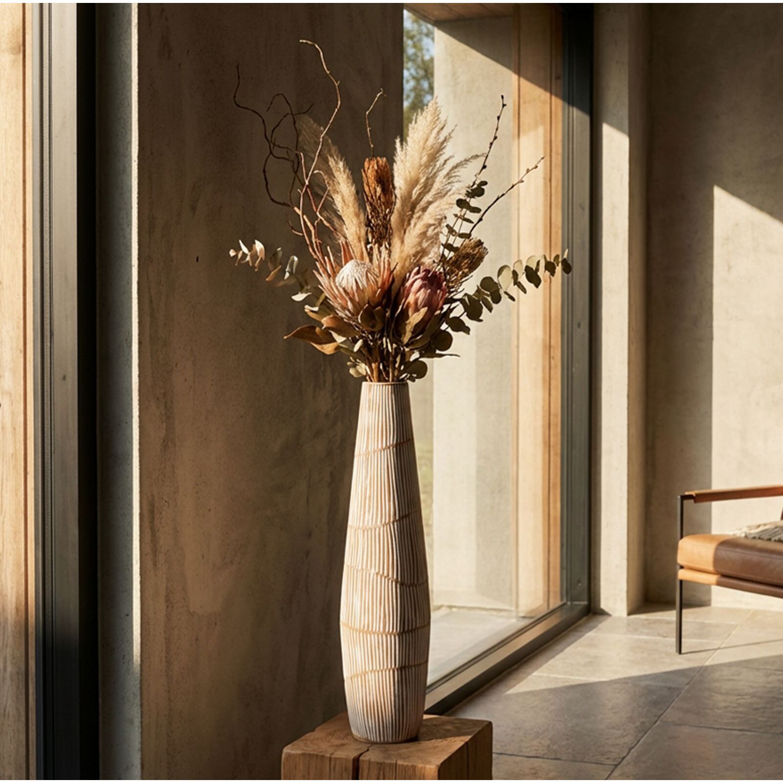 VASO RESINA HANOI CM Ø 17X68,5 (APERTURA CM Ø 6)