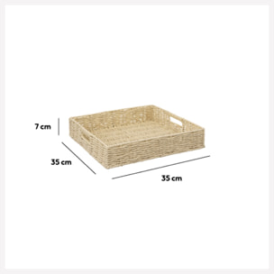 Plateau carré 35cm Beige Kord