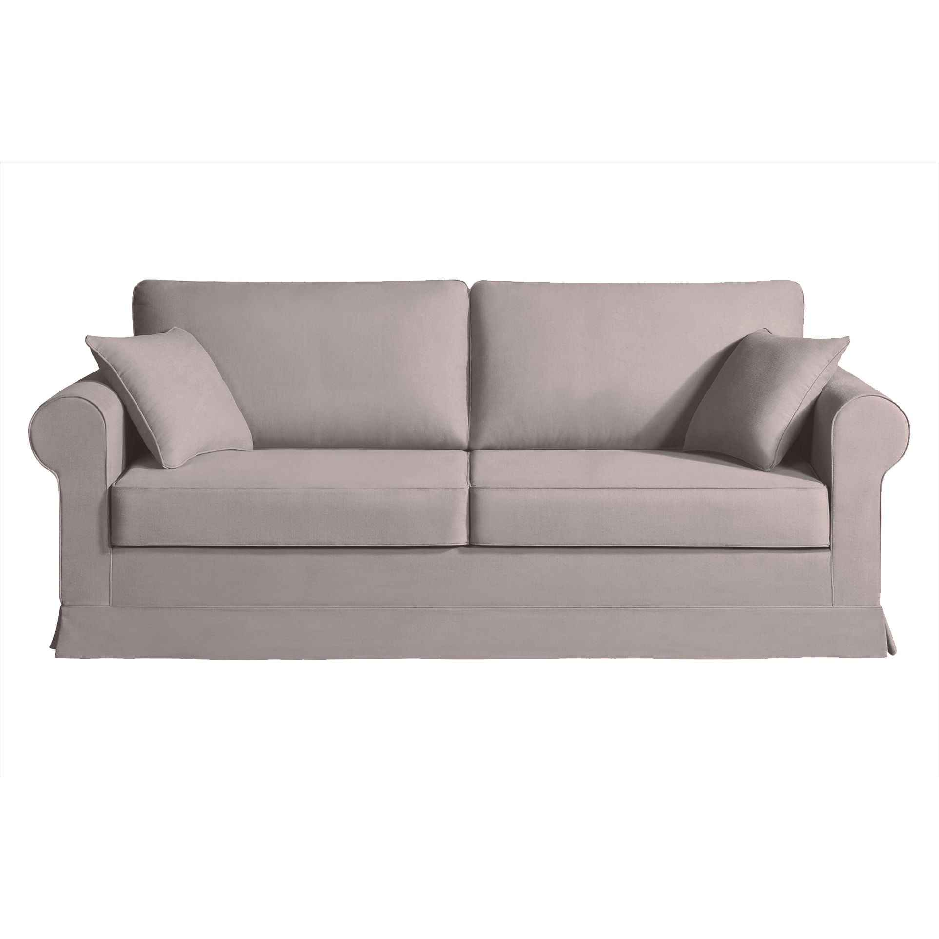 Canapé 4 pl COLME 210 cm fixe tissu Tradition Taupe - 100% déhoussable - Fabriqué en France