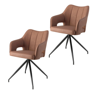 Set de 2 butacas – Polipiel marrón y patas negras