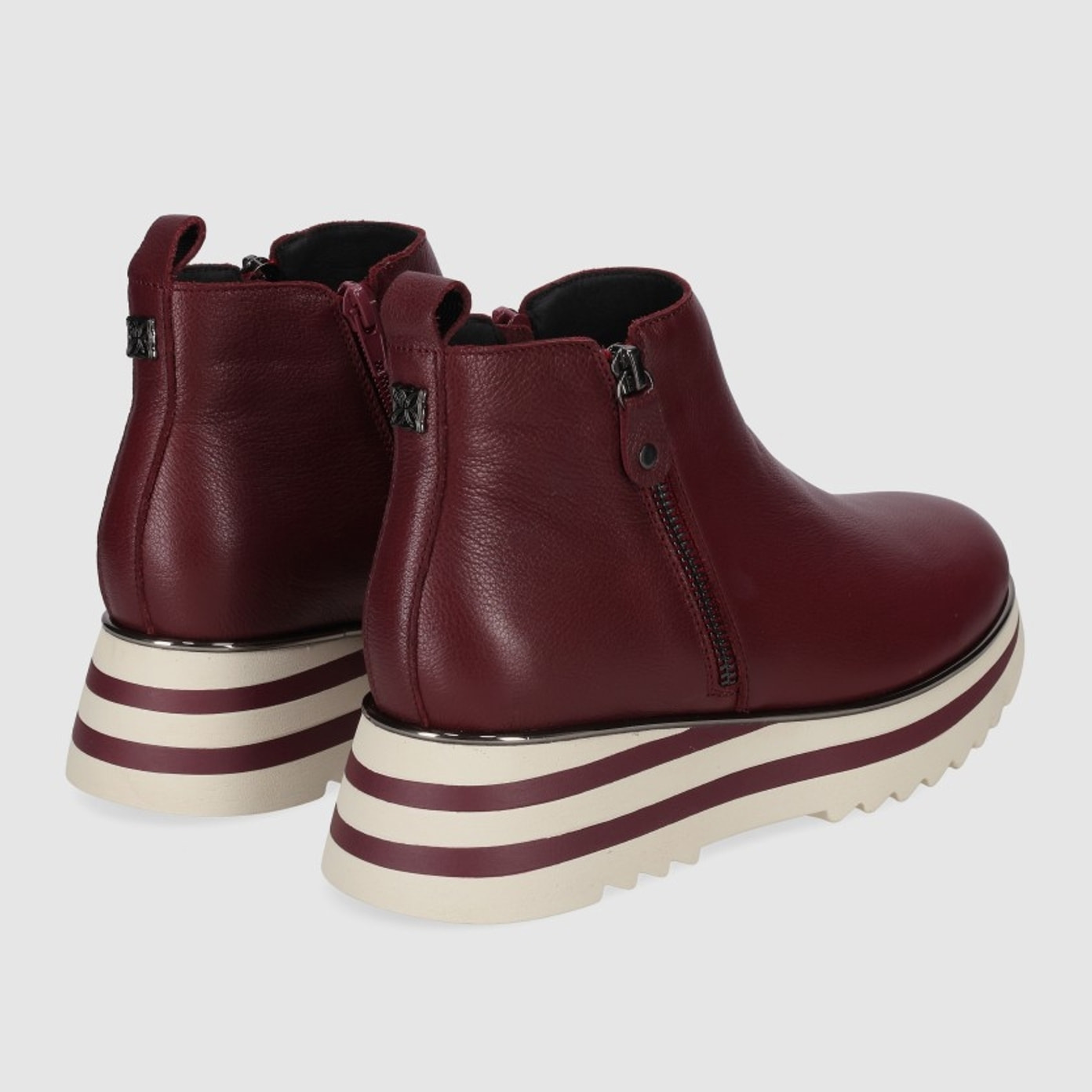 Botines de Piel - Burdeos - Tacón: 5 cm