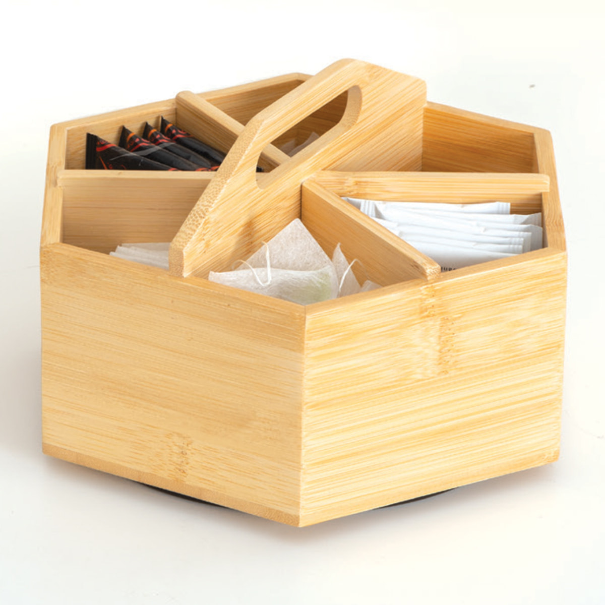 Organisateur à thé rotatif en bambou