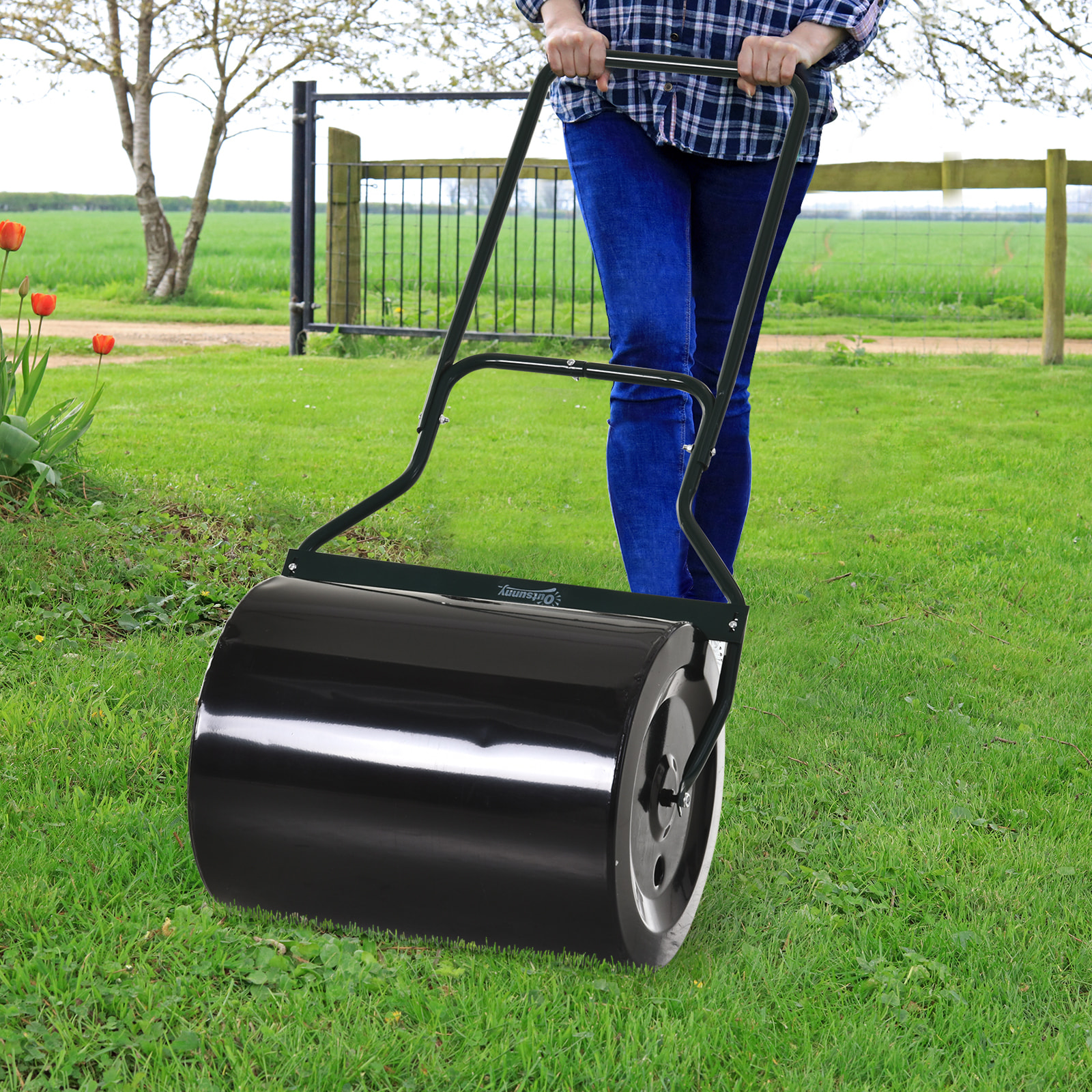 Rodillo para Césped con Capacidad de 60L Diámetro de 50cm