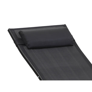 Lot de 2 bains de soleil en aluminium Beauty "Phoenix" Noir