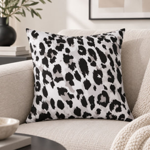 Coussin motif léopard - Noir