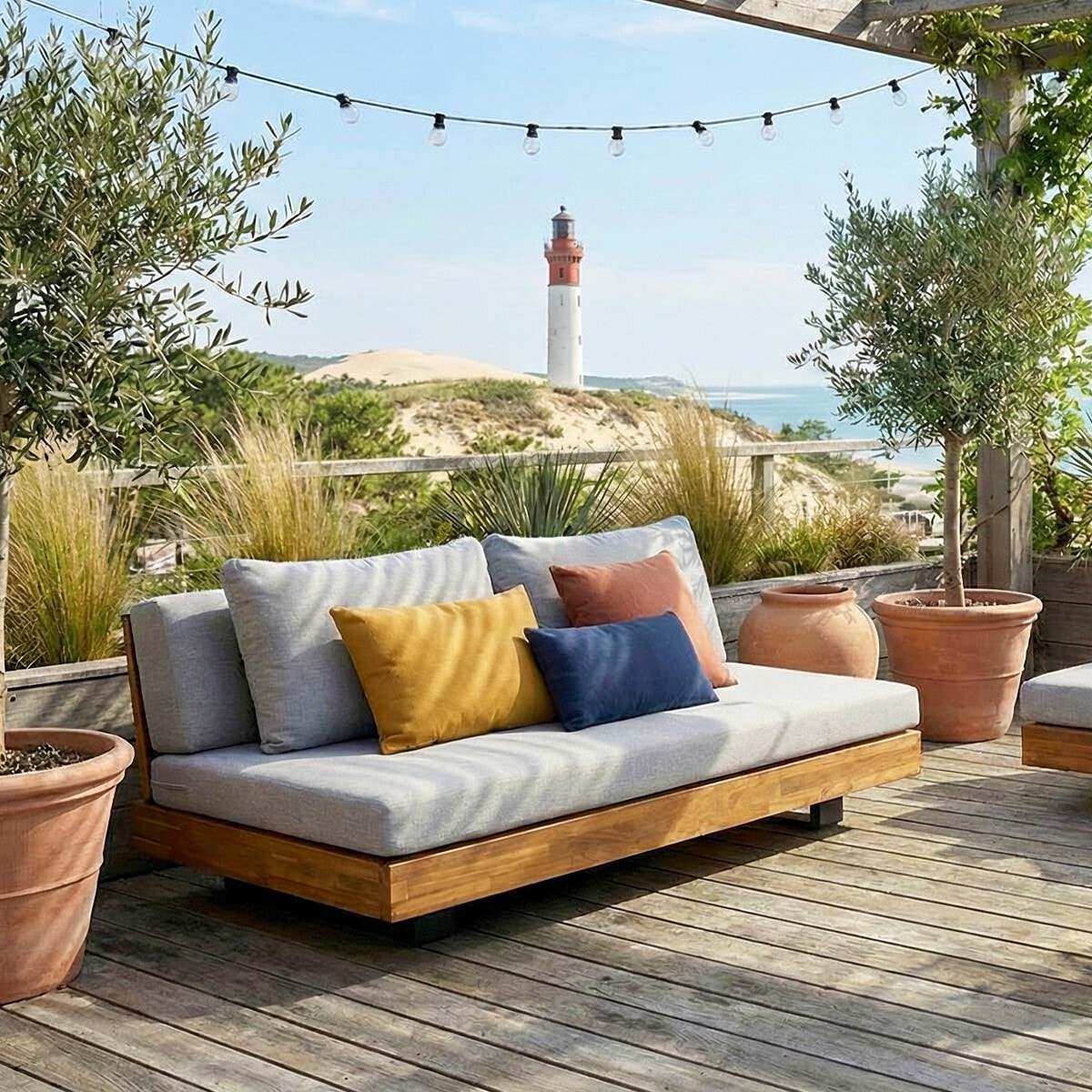 Canapé de jardin 2 places en bois FSC - CAPRI