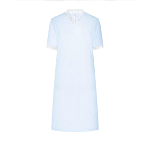 Camisón mujer con encaje escote en pico y clásica manga corta