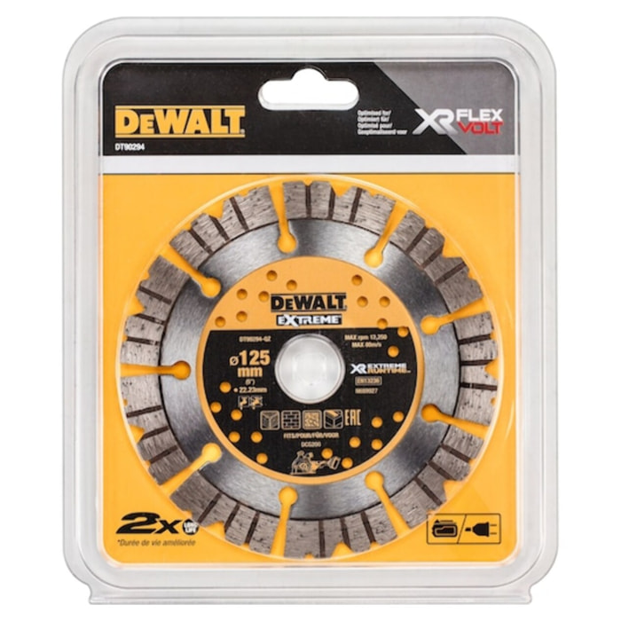 Disque béton extreme runtime pour rainureuse 125 x 22.23mm - DEWALT - DT90294-QZ