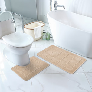 NOELLE Set de 2 Alfombra de Baño Antideslizante Lavable