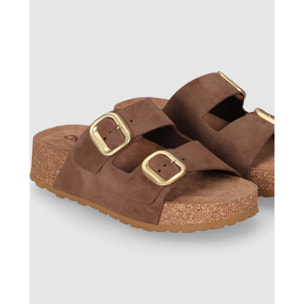 Sandalias de Serraje - Cuero - Tacón: 4 cm