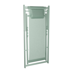 Mezzaluna - Set di 2 sdraio pieghevoli 59x97x104 cm da giardino in alluminio e textilene salvia
