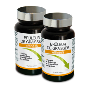 NUTRI EXPERT - Effiness Brûleur de Graisses - Déstocke Et Dégrade Les Graisses - Aide Minceur Et Perte De Poids - Formule Renforcée - Guarana Maté Thé Vert Chrome Choline - Lot de 2 produits