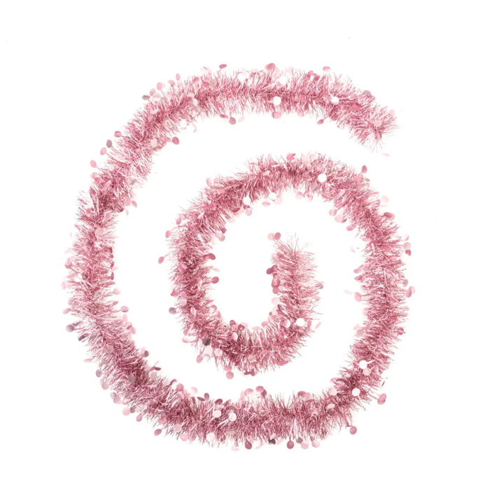 Guirlande de noël pastille embossée rose 100x4x2m