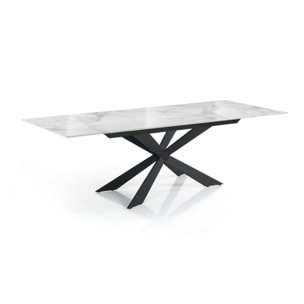 Oresteluchetta Tavolo allungabile WARD 120 WHITE MARBLE - BLACK