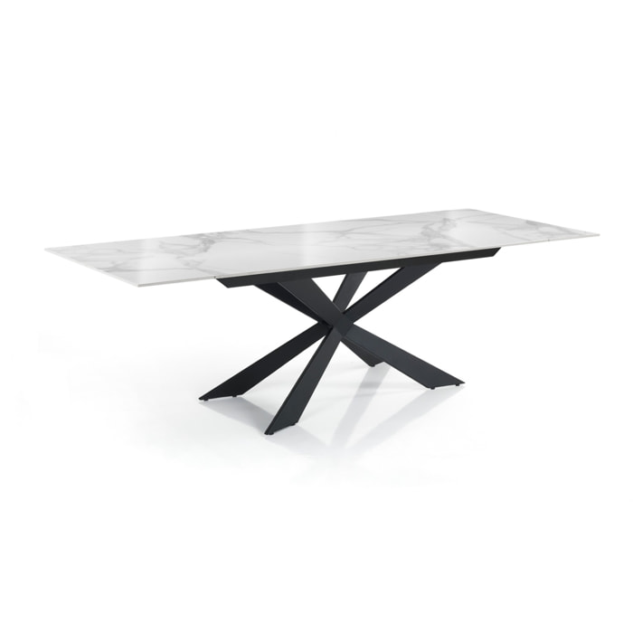 Oresteluchetta Tavolo allungabile WARD 120 WHITE MARBLE - BLACK