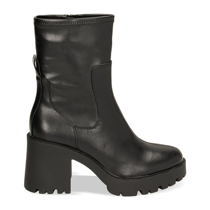 Ankle boots neri, tacco 8,5 cm