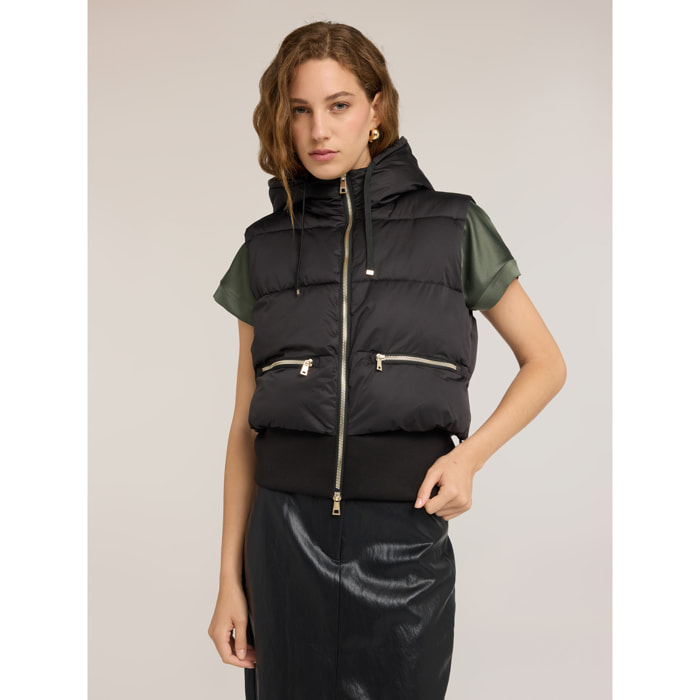 Motivi - Chaleco acolchado con capucha - Negro